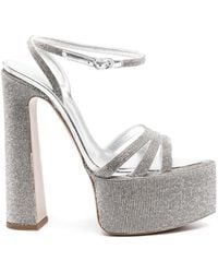 Le Silla - Sandales Nina Ornées De Cristaux À Plateforme 170 Mm - Lyst
