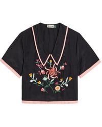 RIXO London - Nicolina Embroidery Top - Lyst