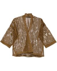 Pierantoniogaspari - Cardigan Mit Lochstrickmuster - Lyst