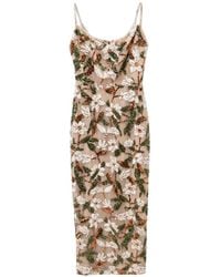 Bronx and Banco - Sequin-Embellished Floral-Embroidered Midi Dress - Lyst
