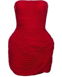 Magda Butrym - Ruched Strapless Mini Dress - Lyst
