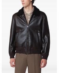 Salvatore Santoro - Shearling-Collar Leather Bomber Jacket - Lyst