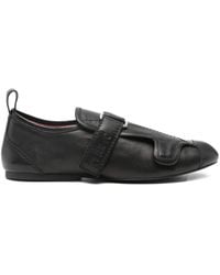 Plan C - Buckle-Strap Leather Sneakers - Lyst