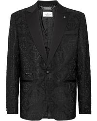 Philipp Plein - Hexagon Crystal-Embellished Blazer - Lyst