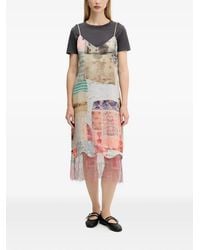 Desigual - Midi-Jurk Met Patchwork En Kant - Lyst