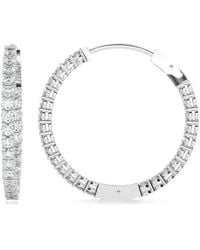 Diamond Essentials - Diamond Hoop Earrings - Lyst