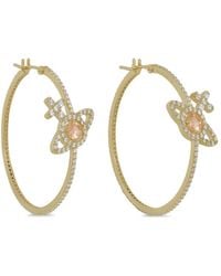 Vivienne Westwood - Olympia Pavé Orb Hoop Earrings - Lyst