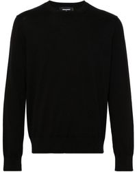 DSquared² - Fein gestrickter Pullover mit Logo-Schild - Lyst