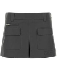 Miu Miu - Box-Pleated Mini Skirt - Lyst