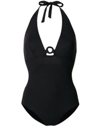 Eres Deep V-neck swimsuit - Noir