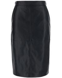 Max Mara - Msttimore Leather Midi Skirt - Lyst