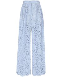 Dolce & Gabbana - Lace Wide-Leg Trousers - Lyst