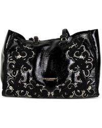ERMANNO FIRENZE - Floral-Embroidered Patent Tote Bag - Lyst