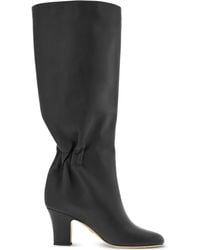 Ferragamo - 70Mm Ruched Leather Boots - Lyst