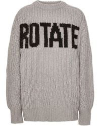 ROTATE BIRGER CHRISTENSEN - Gerippter Strickpullover Mit Logo - Lyst