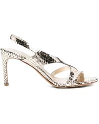 Roberto Del Carlo - Cannes 11527 Strappy Snake-Effect Sandals - Lyst
