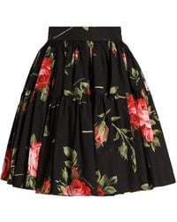 Dolce & Gabbana - Gelaagde Mini-Rok Met Bloemenprint - Lyst