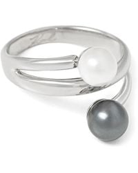KARL LAGERFELD - Faux-Pearl Open-Band Ring - Lyst