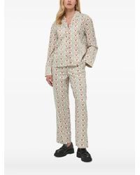 Notes Du Nord - Floral-Stripe Embellished-Button Shirt - Lyst