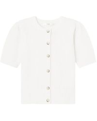 FRAME - Ribbed Short-Sleeve Cardigan - Lyst