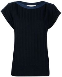 Pringle of Scotland - Ribbed-Knit Short-Sleeved T-Shirt - Lyst