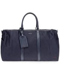 Kiton - Logo-Plaque Leather-Trim Holdall Bag - Lyst