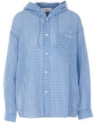 DUNST - Hooded Checked-Pattern Shirt - Lyst