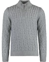Moorer - Cable-Knit Half-Zip Sweater - Lyst