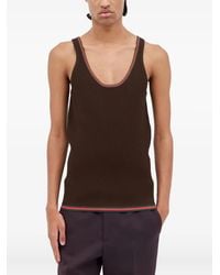 Gucci - Gilet Met Geribbelde Afwerking En Diepe Ronde Hals - Lyst