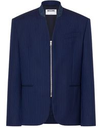 Moschino - Pinstripe Zip Blazer - Lyst