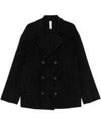Hevò - Abrigo De Lana Con Doble Botonadura - Lyst