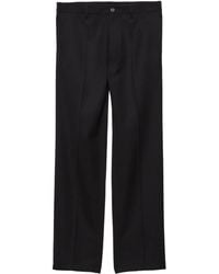 Prada - Triangle-Logo Wool Trousers - Lyst