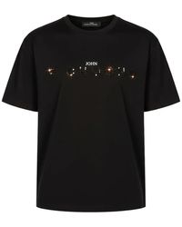 John Richmond - Crystal-Embellished Logo-Print T-Shirt - Lyst