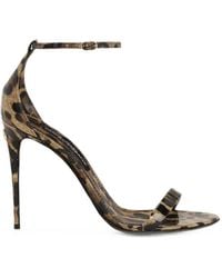 Dolce & Gabbana - Leo-Print Calfskin Sandals - Lyst