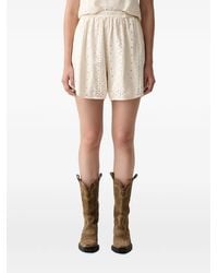 ViCOLO - Broderie-Anglaise Elasticated-Waist Shorts - Lyst
