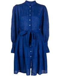120% Lino - Buttoned-up Linen Shirt Dress - Lyst