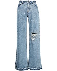 retroféte - Bronte Crystal-embellished Flared Jeans - Lyst