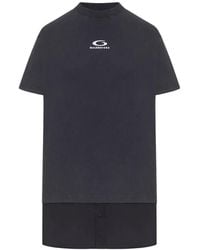 Balenciaga - Logo-Detail Layered T-Shirt Dress - Lyst