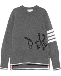 Thom Browne - Geese-Intarsia Crewneck Sweater - Lyst