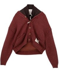 Maison Mihara Yasuhiro - Distressed Cable-Knit Cardigan - Lyst