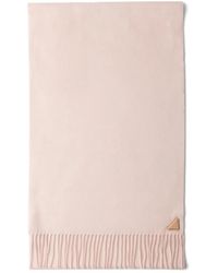 Prada - Triangle-Logo Fringed Scarf - Lyst