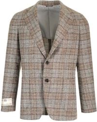 Al Duca d'Aosta - Single-Breasted Tartan Blazer - Lyst