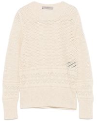 D.exterior - Open-Knit Pointelle-Trim Sweater - Lyst