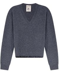 Semicouture - Celia Sequin-Embellished V-Neck Sweater - Lyst