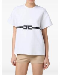 Elisabetta Franchi - Logo-Detail Short-Sleeve T-Shirt - Lyst
