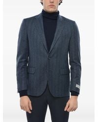 Corneliani - Logo-Patch Single-Breasted Blazer - Lyst