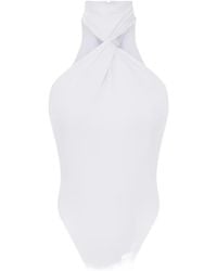 Elisabetta Franchi - Twisted-Neckline Crêpe-Jersey Bodysuit - Lyst