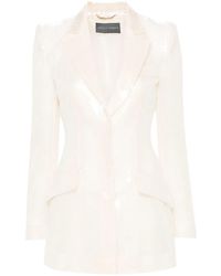 Alberta Ferretti - Semi-Sheer Sequinned Blazer - Lyst