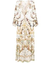 CAMILLA - Vestido de seda con estampado floral - Lyst