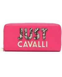 Just Cavalli - Leren Portemonnee Met Logo-applicatie - Lyst